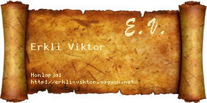 Erkli Viktor névjegykártya